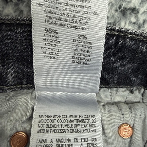 MOTHER Jeans Womens 27 Black The Half-Pipe Flood High Rise Cropped Wide Leg USA - Picture 14 of 16